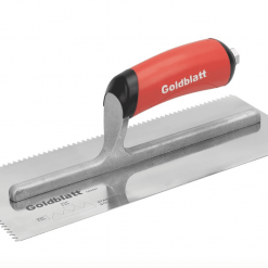G02423 STAINLESS STEEL NOTCH TROWEL 11X4Â½IN (3/16X5/32 V-NOTCH) RED HANDLE