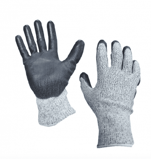 105618 1dz. Contractor Cut Resistant Gray Gloves Black PU Palm (XL) single