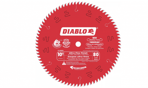 DIABLO D1080X 10'' x 80T Ultra Fine Finish Blade