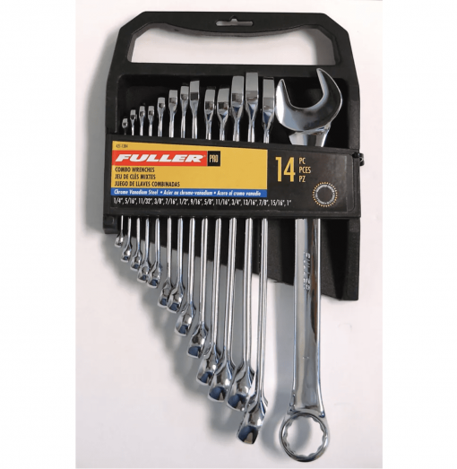 FULLER 421-1384 14 pc Combination Wrench Set SAE w/rack