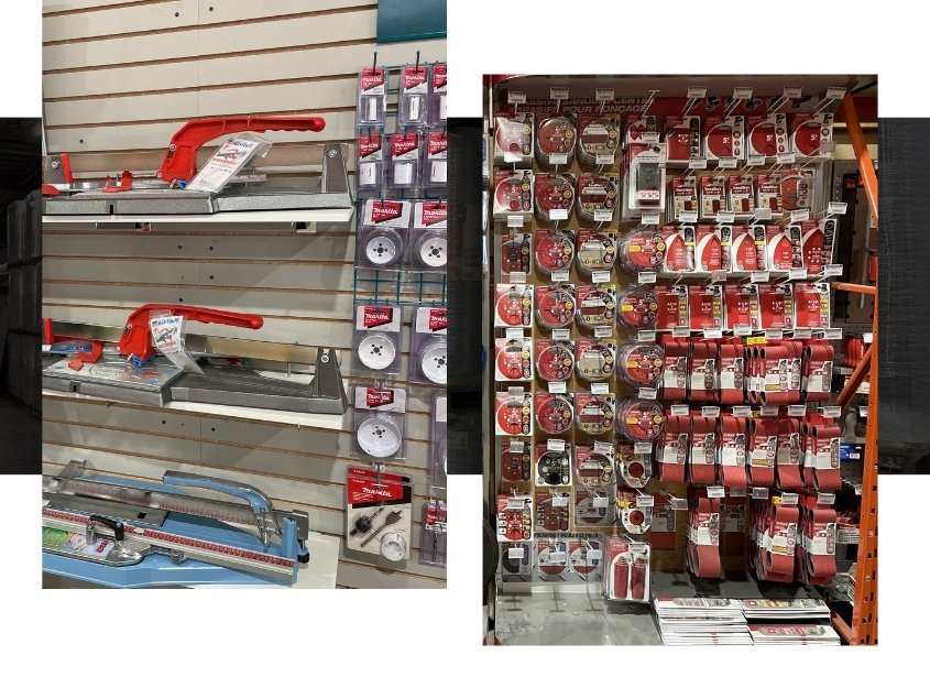 Image depicts a shelf of electrical supplies in a Mississauga store.