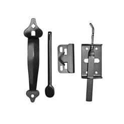 NUVO IRON TL6BLK Ornamental thumb latch, galvanized steel, powder coated black