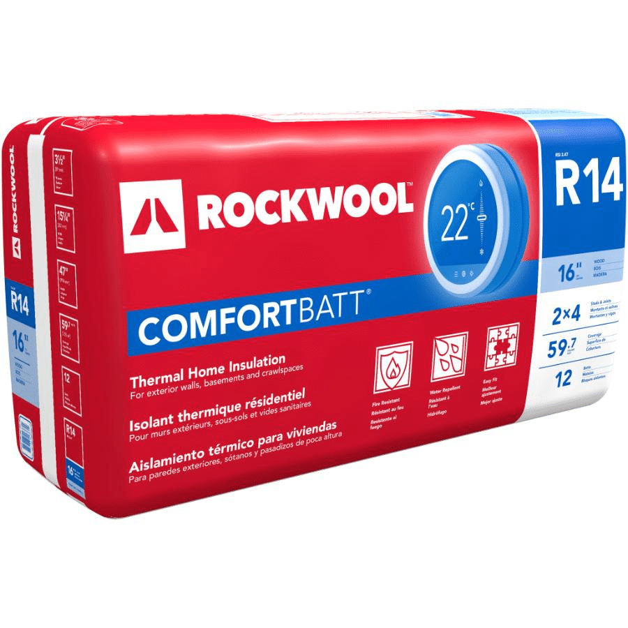 ROCKWOOL SAFE N SOUND 2X6 WOOD STUD 16 INCH INSULATION 29.9 SQ FT