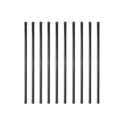 NUVO IRON RDPS26 3/4'' Round balusters, 26'' long, 10 pcs per consumer pack, galvanized steel, powder coated black