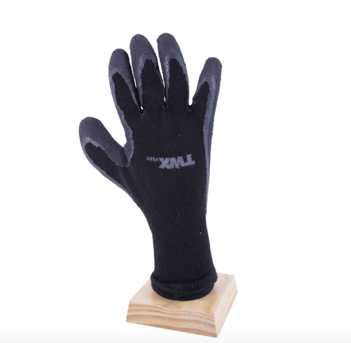 105561 1DZ GLOVES WORK KNITTED COTTON WITH LATEX PALM BLACK / GRAY