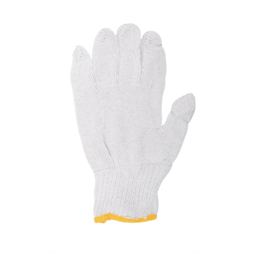 105521 1DZ. KNITTED POLY/COTTON GLOVES WHITE (M)