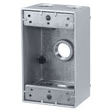 RED DOT S102CN OUTDOOR RECT BOX 5X1/2 HOLE SILVER