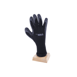 105561 Knitted Cotton Insulated Gloves Black With Latex Palm Gray (OSFA) single