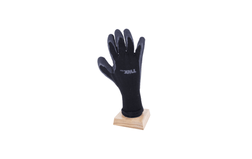 105561 Knitted Cotton Insulated Gloves Black With Latex Palm Gray (OSFA) single