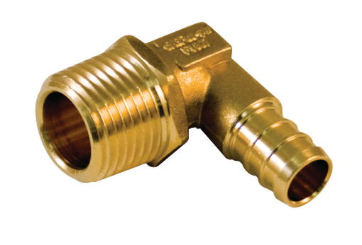 AQUA DYNAMIC 9777-633 PEX FITTING BRASS ELBOW 90 1/2 PEX x 1/2 MALE UPC-A LEAD FREE