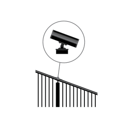 NUVO IRON BLLPC180 Black inline post cap.  Used with 39 3/4'' post for 42'' high smooth line railing and 33 3/4'' post for 36'' high smooth line railing