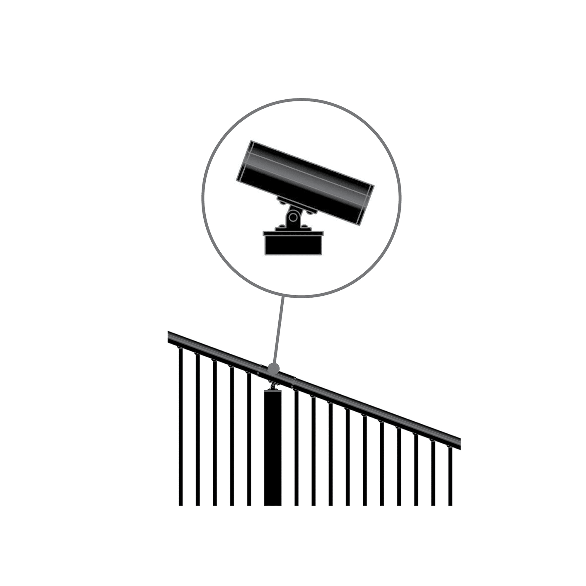 NUVO IRON BLSARK642D Black, square picket, 6' long x 42'' high aluminum railing section.  Comes with top & bottom rail, 4 mounting brackets, screws and 15 balusters