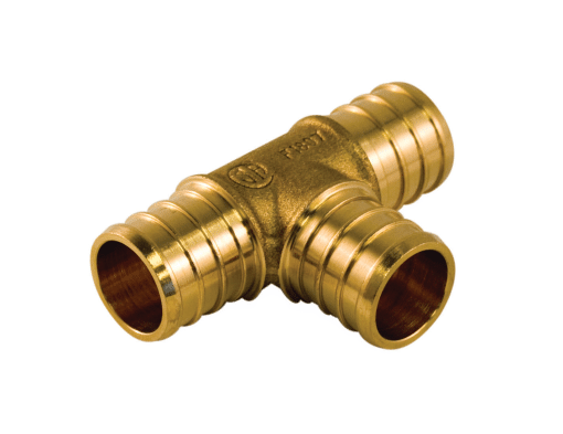 AQUA DYNAMIC 9778-334 PEX FITTING BRASS TEE 1/2 x 1/2 x 3/4 UPC-A LEAD FREE