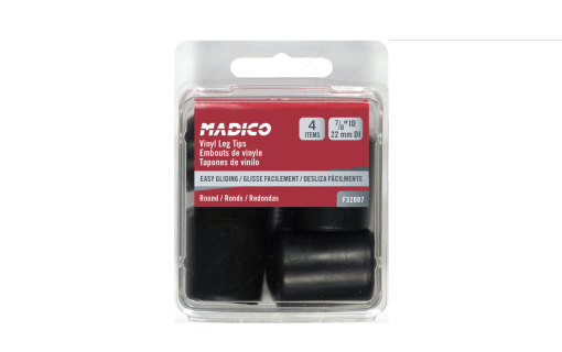 MADICO F32007 Leg Tip 7/8'' Round Vinyl Black