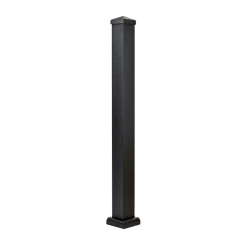 NUVO IRON BLPOP44 Black surface mount post for aluminum railing.  3''x3''x44''.  Used for 42'' high railing and stairs. Comes with post cap and post skirt