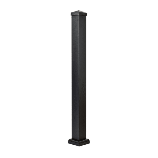NUVO IRON BLPOP44 Black surface mount post for aluminum railing. 3''x3''x44''. Used for 42'' high railing and stairs. Comes with post cap and post skirt