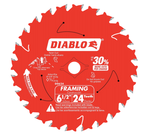 DIABLO D0624A 6-1/2'' x 24T Framing Blade (Bulk)
