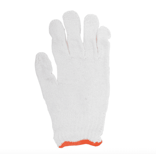 105519 1DZ. KNITTED POLY/COTTON GLOVES WHITE (S)