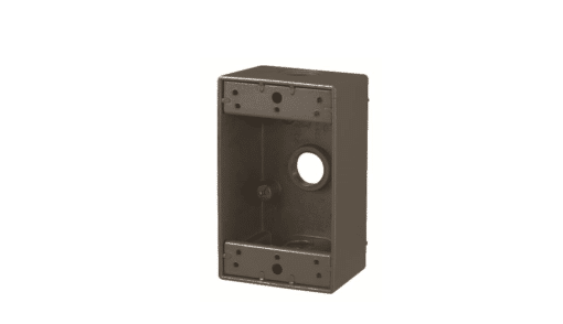 RED DOT S100BRCN OUTDOOR RECT BOX 3X1/2 HOLE BRONZE