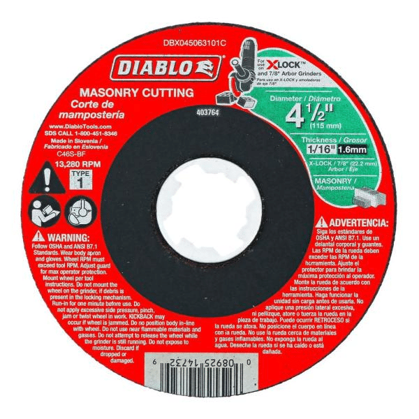 DIABLO CPD045063101C AP 4-1/2'' x 1/16'' MASONRY CUT OFF # 1