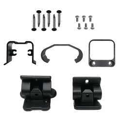NUVO IRON BLTBRSB Black universal swivel bracket.  Comes with 1 top and 1 bottom bracket per package.  Screws inc.
