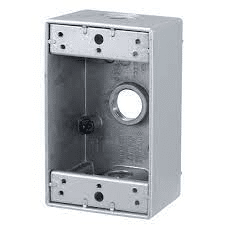 RED DOT S100CN OUTDOOR RECT BOX 3X1/2 HOLE SILVER