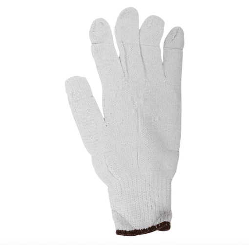 105523 1DZ. KNITTED POLY/COTTON GLOVES WHITE (XL)