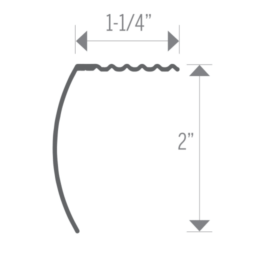 M-D PRO CM2199HSI12 ALUMINUM DROP STAIR NOSING - HAMMERED SILVER (HSI) - 2 IN. (51 MM) X 12 FT. (3.7 M)