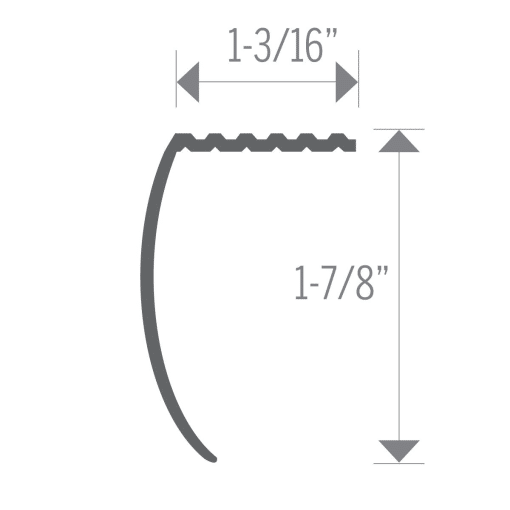 M-D PRO CM2193HTI12 ALUMINUM DROP STAIR NOSING - HAMMERED TITANIUM (HTI) - 1-7/8 IN. (47.5 MM) X 12 FT. (3.7 M)