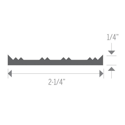 M-D PRO CM3210SCL75 ALUMINUM SABRE TOOTH STRAIGHT EDGE - SATIN CLEAR ANODIZED (SCA) - 2-1/4 IN. (57 MM) X 6.3 FT. (1.9 M)