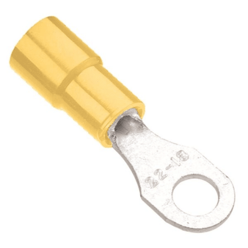 MARR RT10-38V6 RING TERMINAL YELLOW 3/8 IN PKG/6 (D)