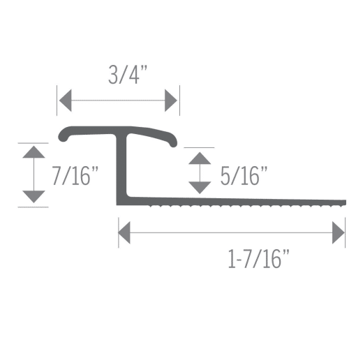 M-D PRO CM1666HSI12 ALUMINUM DIVIDER - PINLESS - COMMERCIAL - HAMMERED SILVER (HSI) - 5/16 IN.-7/16 IN. (8 MM-11 MM) X 12 FT. (3.7 M)