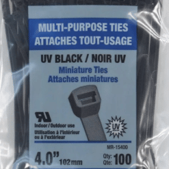 MARR MR-15400 4IN UV BLACK 18LB CABLE TIE BAG/100