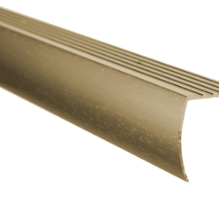 M-D PRO CM2190HGA12 ALUMINUM DROP STAIR NOSING - HAMMERED GOLD ANODIZED (HGA) - 1-3/8 IN. (35 MM) X 12 FT. (3.7 M)