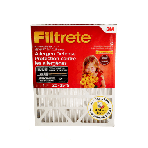 Filtrete Allergen Defense Micro Allergen Deep Pleat Filter, MPR 1000, 20 in x 25 in x 5 in