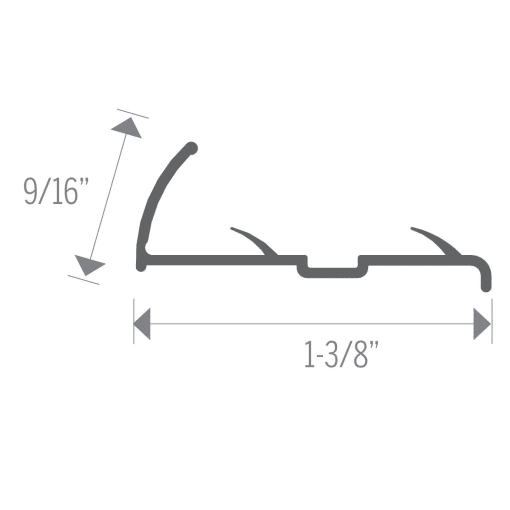 M-D PRO CM1740HTI12 ALUMINUM TAPDOWN - PINNED - RESIDENTIAL - HAMMERED TITANIUM (HTI) - 9/16 IN. (14.5 MM) X 12 FT. (3.7 M)