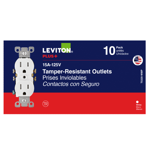 LEVITON T5320 WH REC DUP TR 2POLE 3WI 15A125V 10 PACK