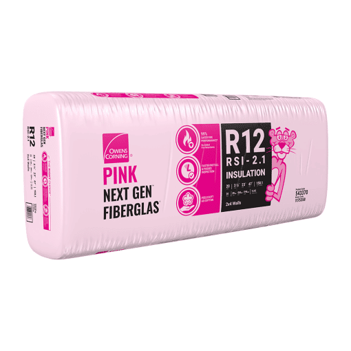 OWENS CORNING R-12 2X4 WOOD STUD 23 INCH EcoTouch PINK FIBERGLAS Insulation 23-inch x 47-inch x 3.5-inch (150.1 sq.ft.)