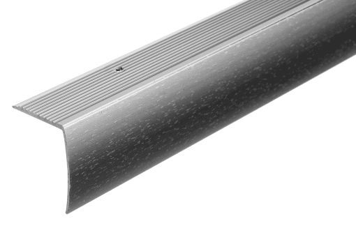 M-D PRO CM2194HSI12 ALUMINUM DROP STAIR NOSING WITH TOP TREAD - HAMMERED SILVER (HSI) - 2 IN. (51 MM) X 12 FT. (3.7 M)