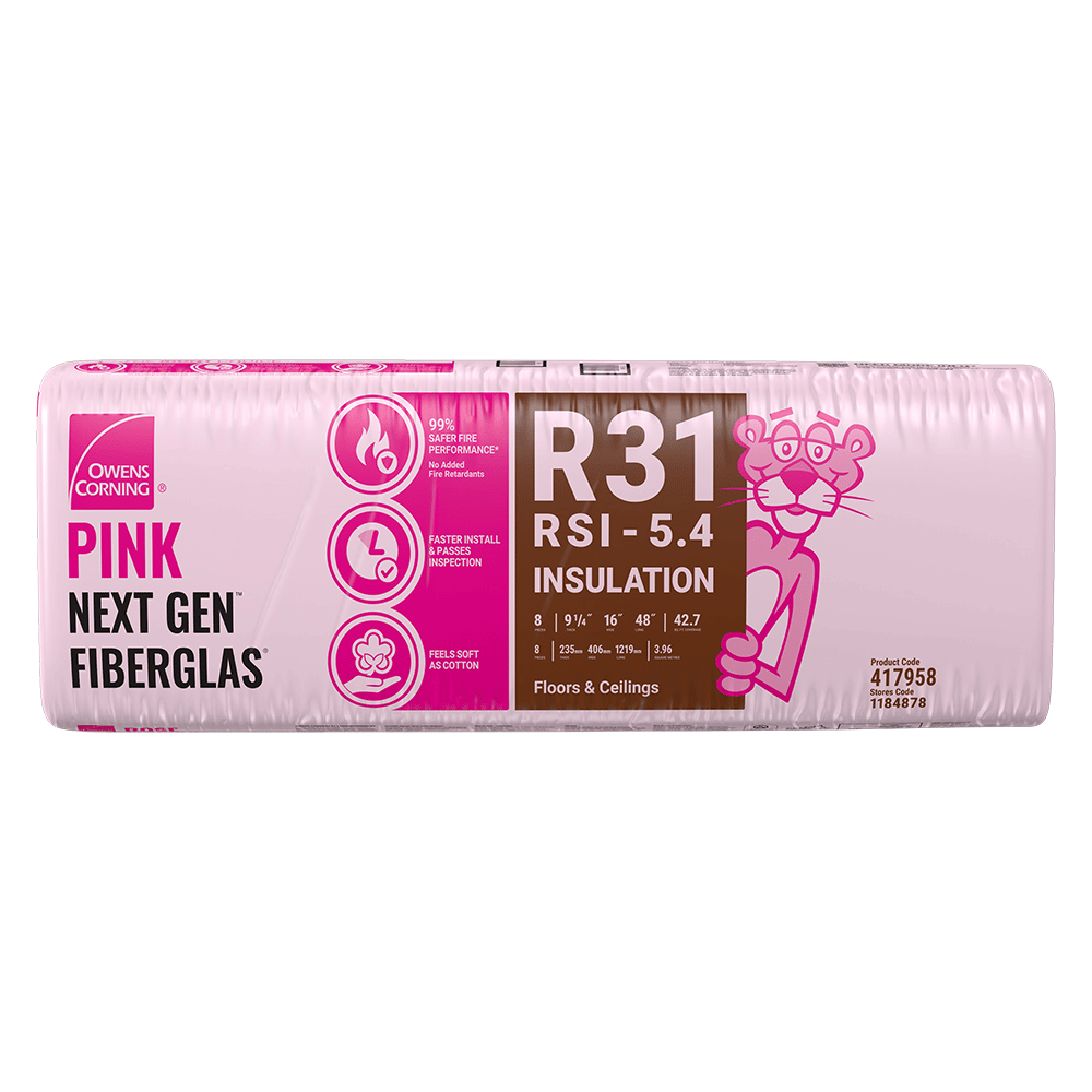 OWENS CORNING R-20 2X6 WOOD STUD 15 INCH EcoTouch PINK FIBERGLAS Insulation 15-inch x 47-inch x 6-inch (78.3 sq.ft.)