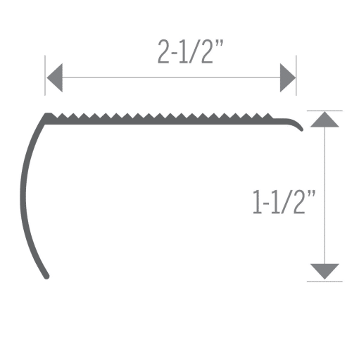 M-D PRO CM2195HSI12 ALUMINUM DROP TREAD STAIR - HAMMERED SILVER (HSI) - 1-1/2 IN. (38 MM) X 12 FT. (3.7 M)