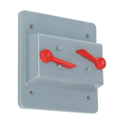 THOMAS & BETTS WPCV2-TOG-G 2 GANG WP COVER TOGGLE SWITCH GREY