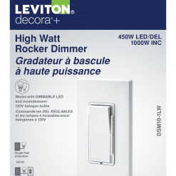 LEVITON DSM10 WH DEC SL DIM SP 3W 1000W INC 450W LED