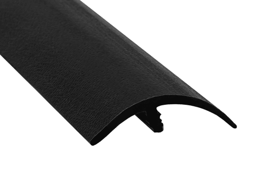 M-D PRO FPCM1121BLK12 1-1/2" (3.8 CM) NARROW LEG VINYL E CAP - EMBOSSED - BLACK - (ST-040) - 1/4" (6.4 MM) H X 1/8" (3.2 MM) W X 12 FT. (3.7 M) L