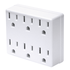 LEVITON 6ADPT HD WH ADAPT 6OUTLET GRND 3WI 15A125V