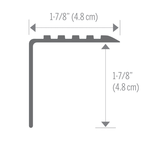 M-D PRO FPNS4020BGE12 1-7/8" (4.8 CM) VINYL DROP OVERLAP STAIR NOSING - BEIGE - (ST-049) - 1-7/8" (4.8 CM) W X 12 FT. (3.7 M) L