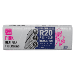 OWENS CORNING R-20 2X6 STEEL STUD 16 INCH  EcoTouch PINK FIBERGLAS Insulation 16-inch x 48-inch x 6-inch (85 sq.ft.)