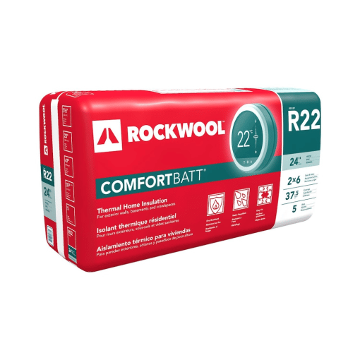 ROCKWOOL R22 COMFORTBATT 2X6 WOOD STUD 24 INCH INSULATION 37.5 SQ FT