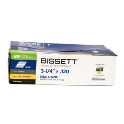 BISSETT S2812R120HDGP 3-1/4'' x 0.120 Ring Shank Stick Nail HDG 2M