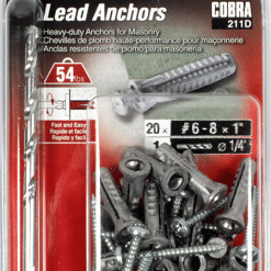 COBRA 211D LEAD ANCHORS  #6-8 X 1'' + SCREWS + DRILL BIT (20)